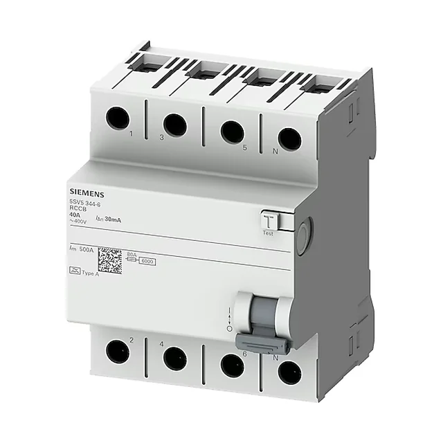Siemens 5SV5 Kaçak Akım Rölesi 4 Kutuplu 40 A / 30 mA (Trifaze)