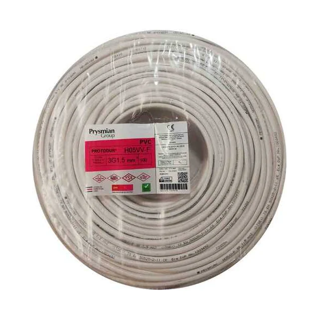 Prysmian Protodur 3G1,5 mm² H05VV-F 100 metrelik kablo topu